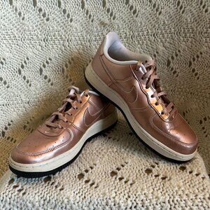 Metallic Rose-Gold Nike Air, Youth size 5